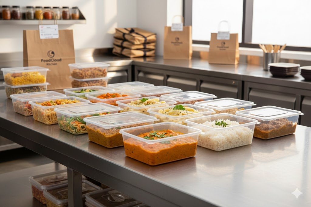 750 ml disposable plastic food container