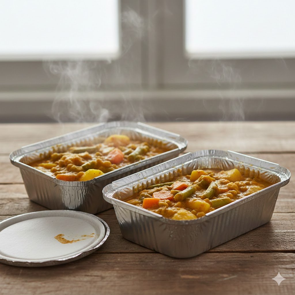 heat-safe disposable foil meal boxes for catering