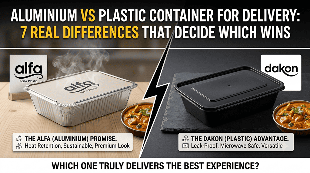 Aluminium vs plastic container comparison for food delivery — Alfa Foil