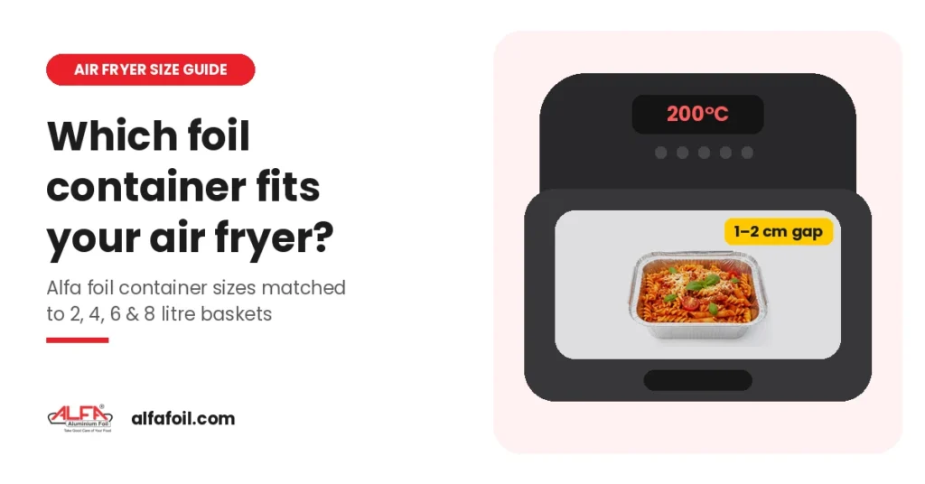 Aluminium foil container in air fryer — which Alfa foil container size fits your basket